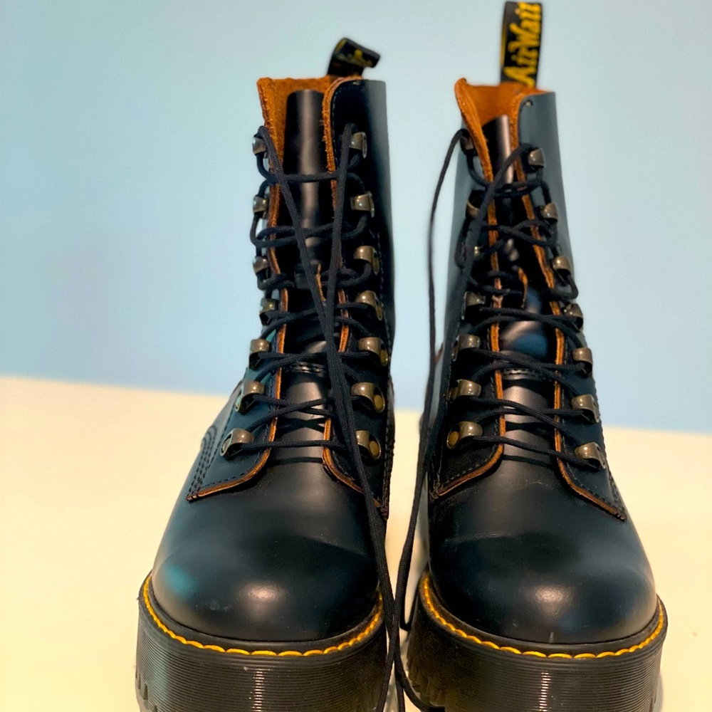 Doc Martin Leona women’s vintage smooth leather heeled boots.